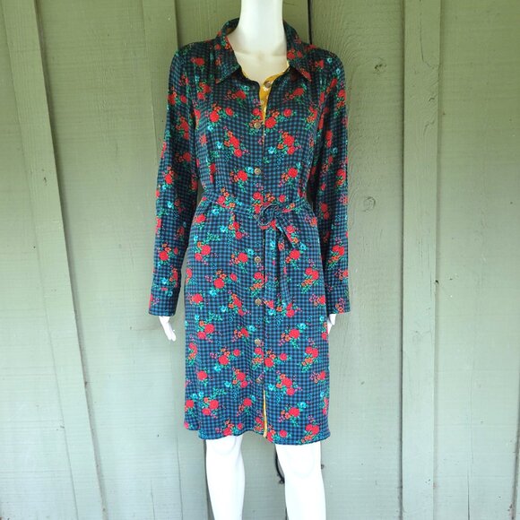 MATILDA JANE Fa La La Shirt Dress Medium Adjustable sleeves - Picture 2 of 7